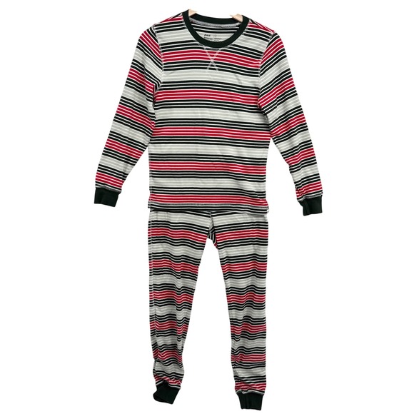 Pact Adult S Organic Cotton Flurry Striped Long Sleeve Pajama Set Christmas - Picture 2 of 11